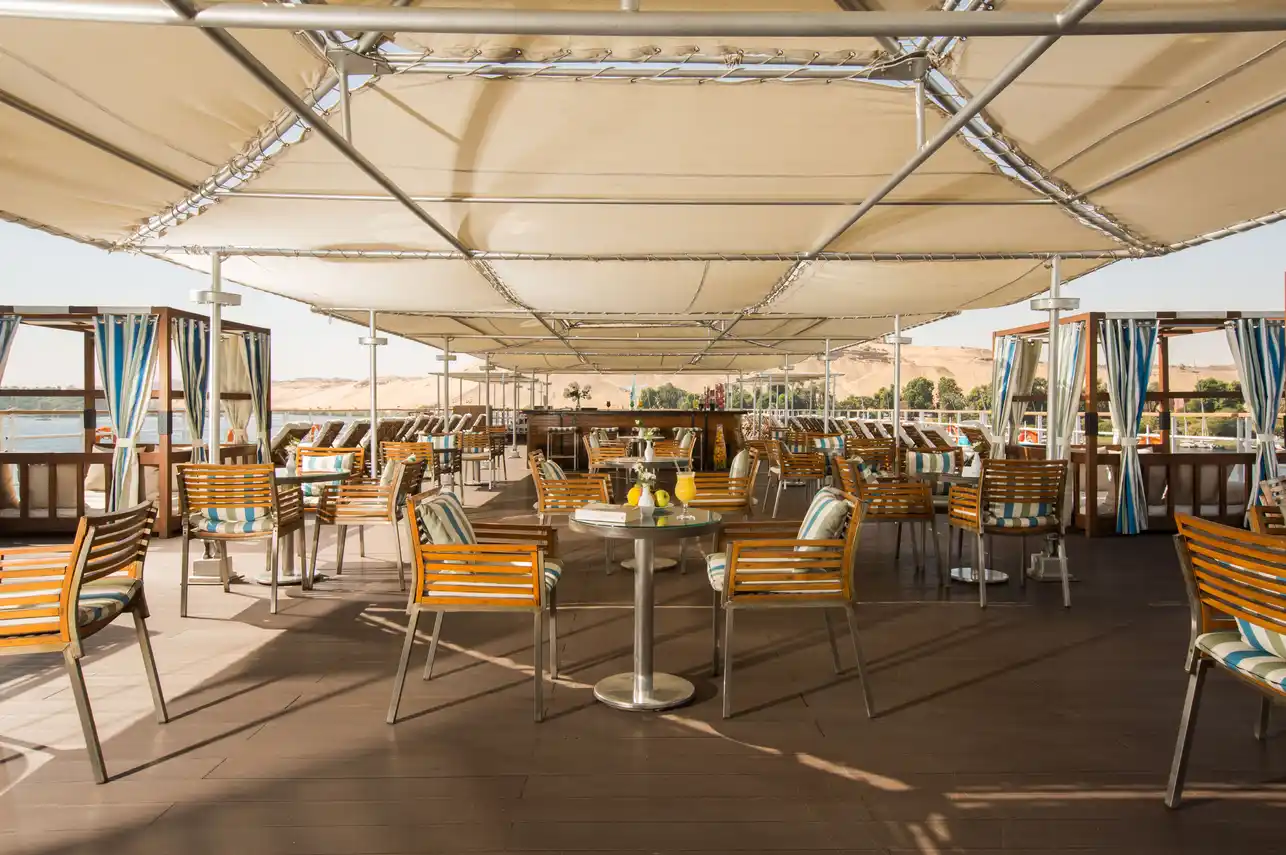 Sun deck of the MY Alyssa Nile Cruise Nile cruise